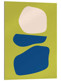 Gallery print Modern Organic Abstract Shapes in Lime Green and Blue