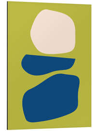 Magnettafel Modern Organic Abstract Shapes in Lime Green and Blue