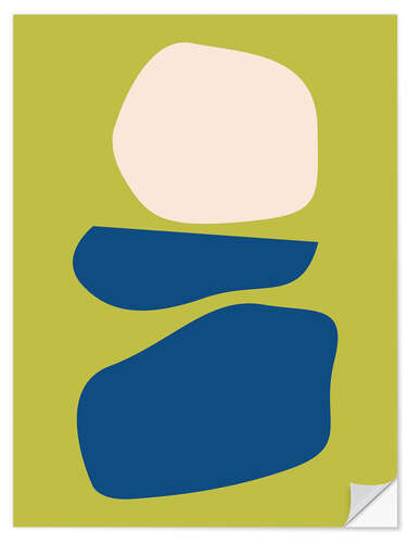 Wall sticker Modern Organic Abstract Shapes in Lime Green and Blue