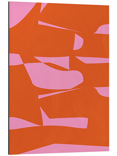 Cuadro de aluminio Modern Bright Pink And Orange Abstract Geometric Design