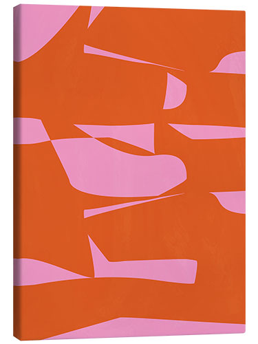 Stampa su tela Modern Bright Pink And Orange Abstract Geometric Design