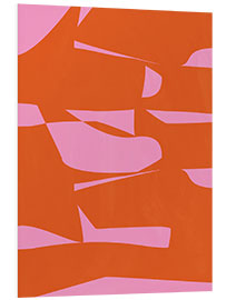 Foam board print Modern Bright Pink And Orange Abstract Geometric Design