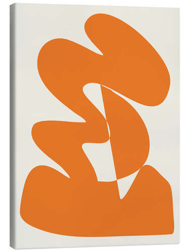 Canvas-taulu Bold Mid Century Modern Abstract Shape Art in Orange