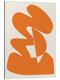 Magnettafel Bold Mid Century Modern Abstract Shape Art in Orange
