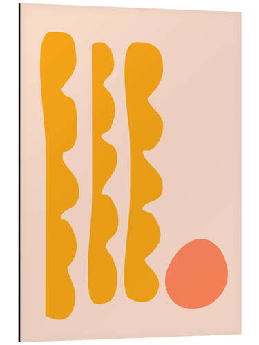 Alubild Abstract Cut Out Shapes in Yellow Orange and Peach