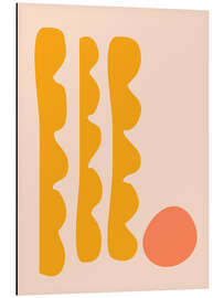 Cuadro de aluminio Abstract Cut Out Shapes in Yellow Orange and Peach