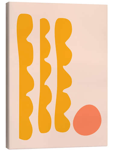 Canvastavla Abstract Cut Out Shapes in Yellow Orange and Peach