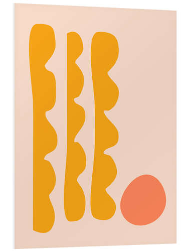 Quadro em PVC Abstract Cut Out Shapes in Yellow Orange and Peach