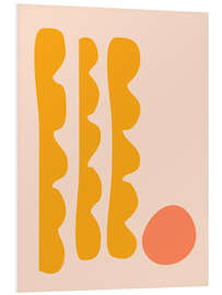 Hartschaumbild Abstract Cut Out Shapes in Yellow Orange and Peach