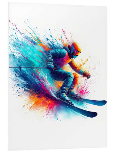 Foam board print Skier in watercolour