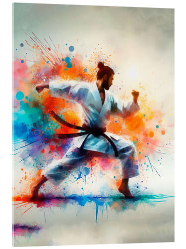 Cuadro de metacrilato Karate martial art in watercolour