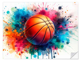 Autocolante decorativo Basketball ball in watercolour I