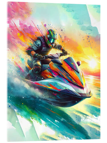 Acrylglasbild Rennen auf dem Jetski