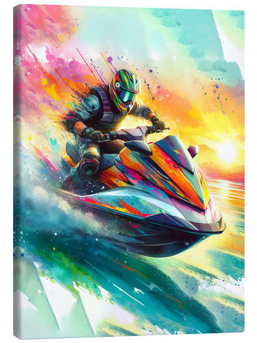 Canvas print Race on jet ski