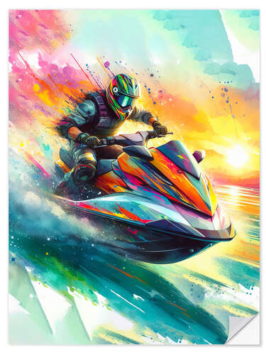 Naklejka na ścianę Race on jet ski