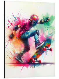 Alubild Skater in Aquarell