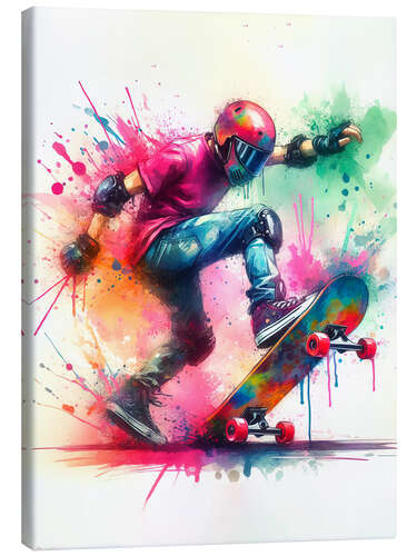 Canvas-taulu Skater in watercolour