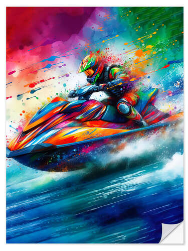 Naklejka na ścianę Watercolour jet ski