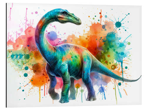 Alubild Dinosaurier in Aquarell