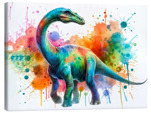 Canvas print Dinosaur in watercolour