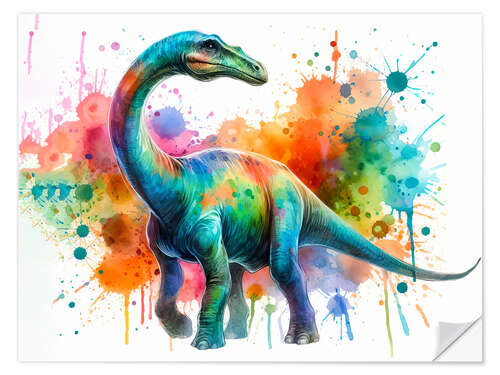 Wall sticker Dinosaur in watercolour