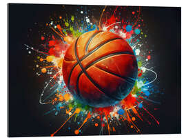 Acrylic print Basketball ball in watercolour II