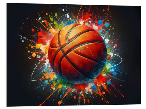 Cuadro de PVC Basketball ball in watercolour II