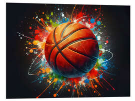 PVC-taulu Basketball ball in watercolour II