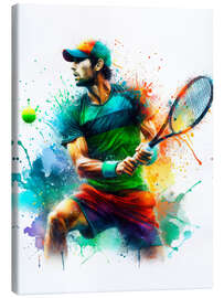 Canvas print Tennis player in watercolour