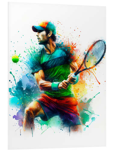 Foam board print Tennis player in watercolour