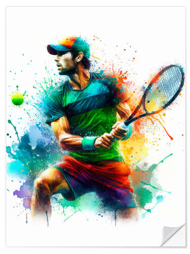 Sticker mural Tennis player in watercolour