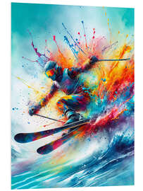 Foam board print Skiing in bright colours