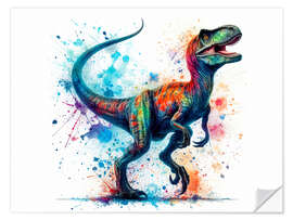 Selvklæbende plakat Tyrannosaurus Rex in Watercolour I