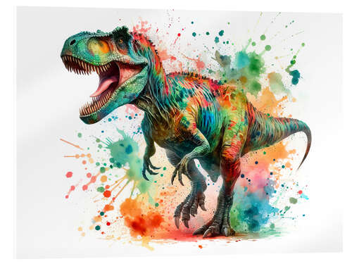 Acrylglasbild Tyrannosaurus Rex in Aquarell II