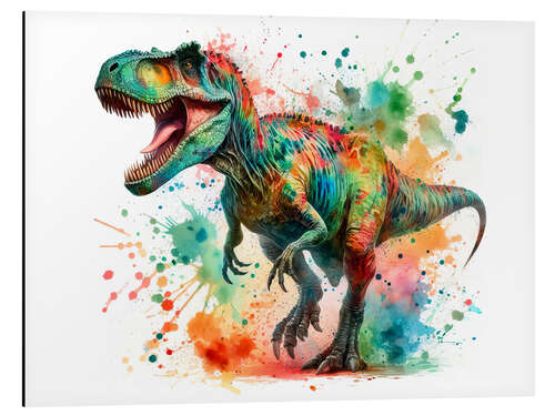 Aluminium print Tyrannosaurus Rex in Watercolour II