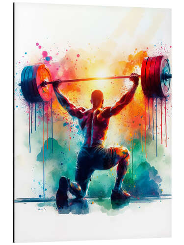 Obraz na aluminium Weightlifter in watercolour