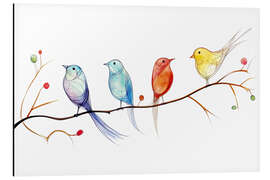 Magnettafel Schar von bunten Vögeln