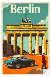 Selvklebende plakat Berlin Travel Art