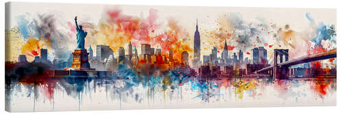 Leinwandbild New Yorker Skyline in einer Wolke aus Farbe