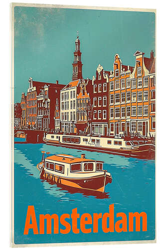 Acrylglasbild Amsterdam Reiseplakat