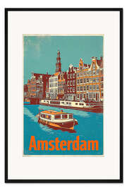 Gerahmter Kunstdruck Amsterdam Reiseplakat