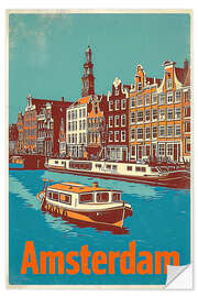 Naklejka na ścianę Amsterdam Travel Art