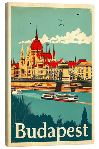 Leinwandbild Budapest Reiseplakat