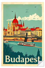 Selvklebende plakat Budapest Travel Art