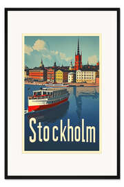 Gerahmter Kunstdruck Stockholm Reiseplakat