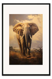 Gerahmter Kunstdruck Afrikanischer Elefant