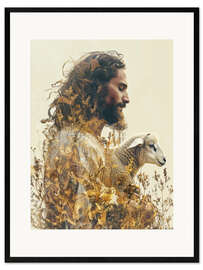 Kehystetty taidepainatus Jesus and the lamb