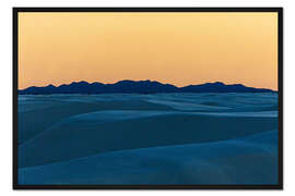 Gerahmter Kunstdruck Wüstenlandschaft in der Abenddämmerung, New Mexico