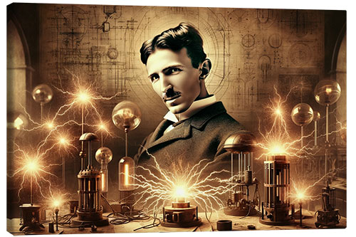 Canvas print Nikola Tesla's Visions of Electricity