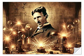 Selvklebende plakat Nikola Tesla's Visions of Electricity